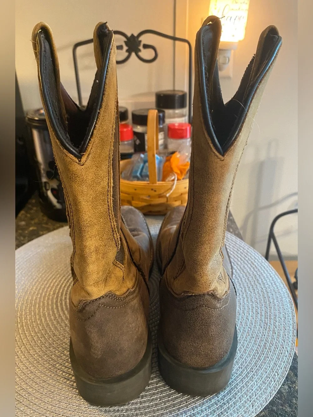 Smoky Mountain Ranger Kid 6 M Distressed Leather Cowboy Boots Fits 7.5 womems